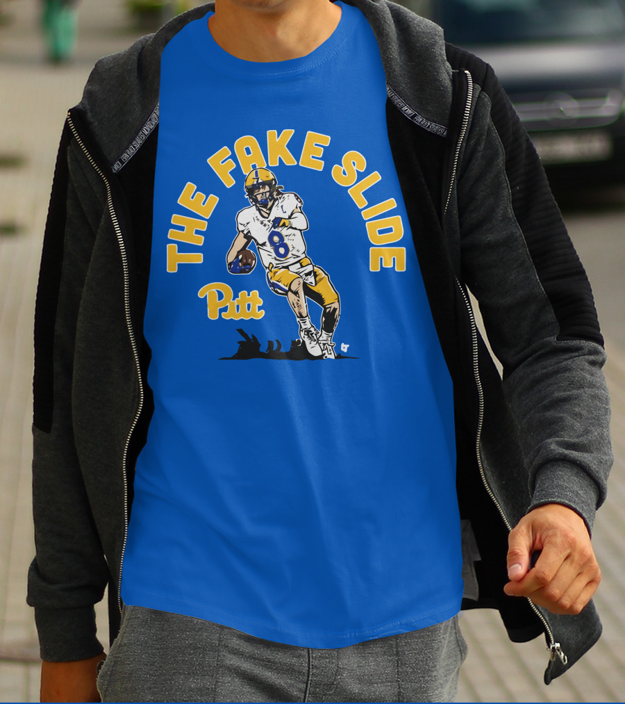 Pitt Kenny Pickett The Fake Slide Football Action T-Shirt