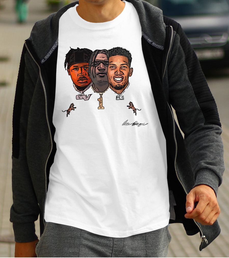 Joe Burrow Tres Amigos GV 1 AB Tiger Faces T-Shirt