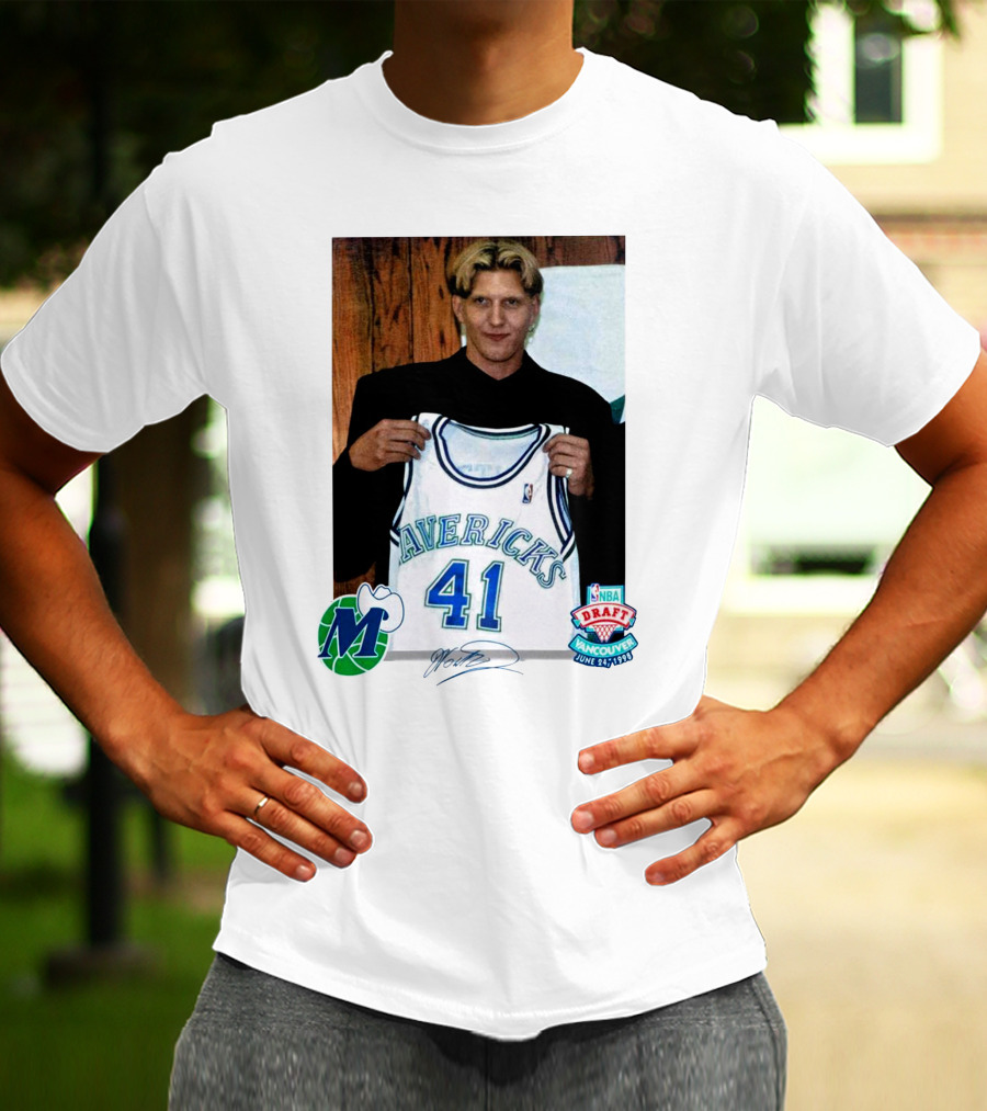 Dirk Nowitzki Mavericks NBA Draft Vancouver June 24 1998 T-Shirt