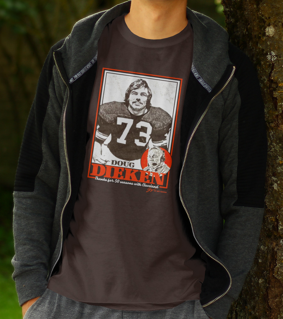 Doug Dieken 50 Seasons With Cleveland Football Number 73 Honors T-Shirt