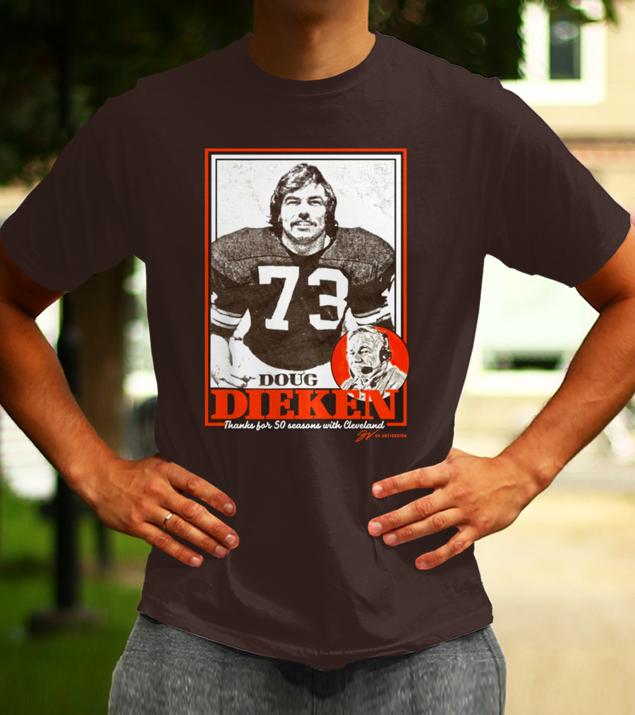 Doug Dieken 50 Seasons With Cleveland Football Number 73 Honors T-Shirt