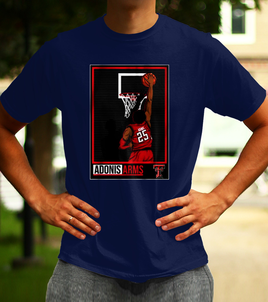 Texas Tech Basketball Adonis Arms Dunking 25 T-Shirt