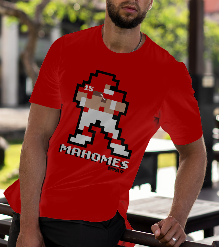 Patrick Mahomes 8 Bit NFLPA Pixelated Player T-Shirt