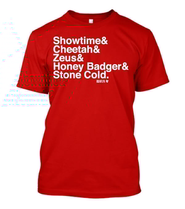 Showtime Cheetah Zeus Honey Badger Stone Cold NFLPA T-Shirt