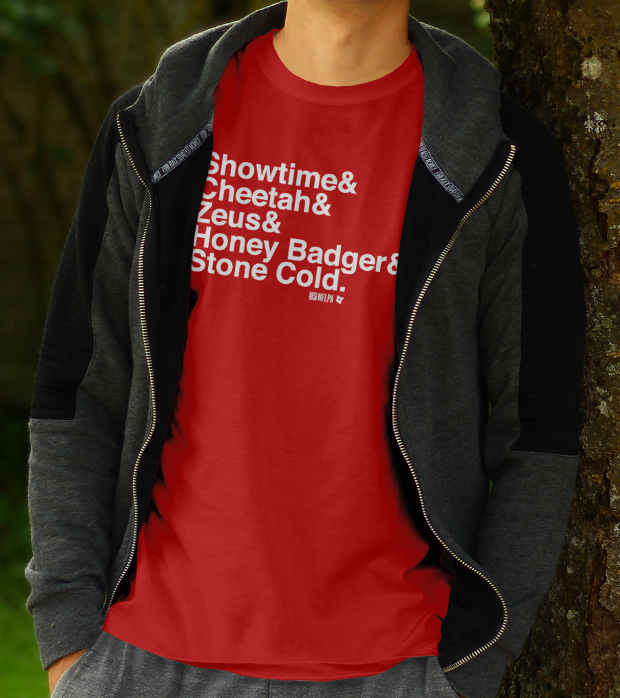 Showtime Cheetah Zeus Honey Badger Stone Cold NFLPA T-Shirt