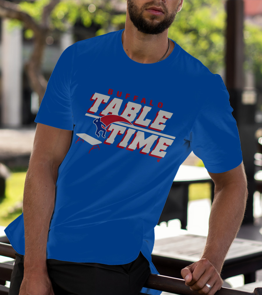 Buffalo Bills Table Time Jumping Through Folding Table T-Shirt