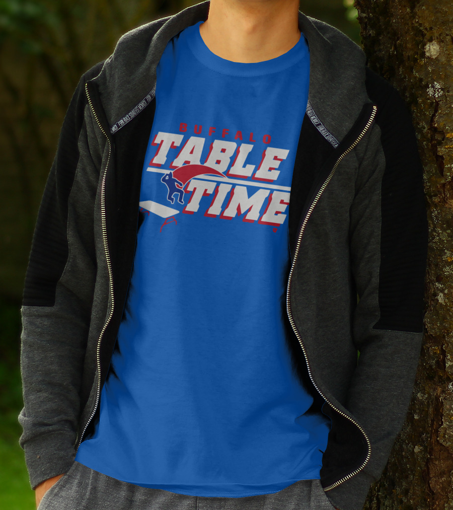 Buffalo Bills Table Time Jumping Through Folding Table T-Shirt