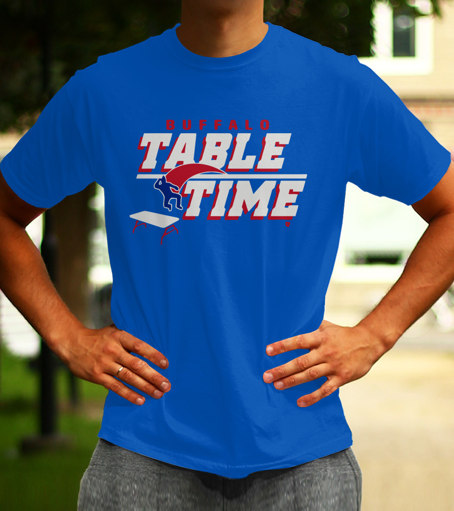 Buffalo Bills Table Time Jumping Through Folding Table T-Shirt
