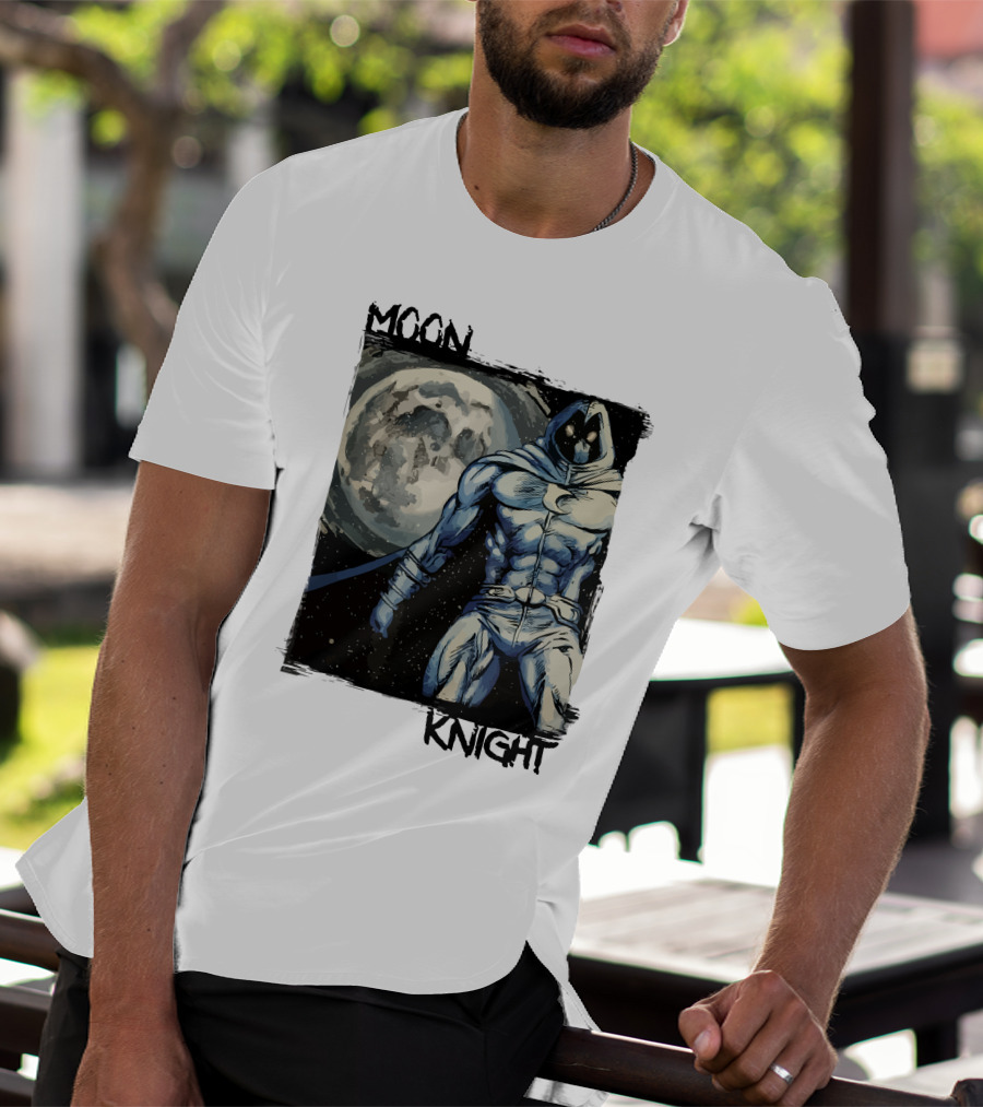 Moon Knight Marc Spector Hero With Full Moon Background T-Shirt
