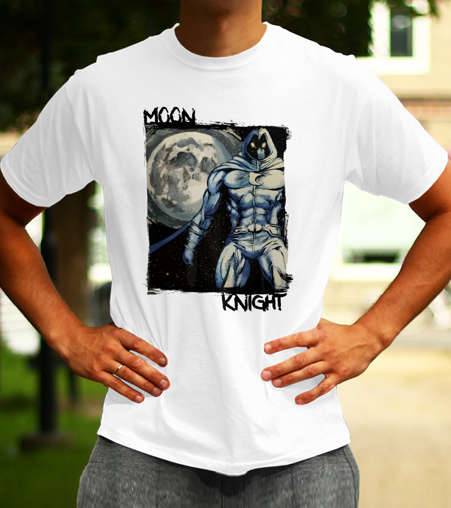 Moon Knight Marc Spector Hero With Full Moon Background T-Shirt