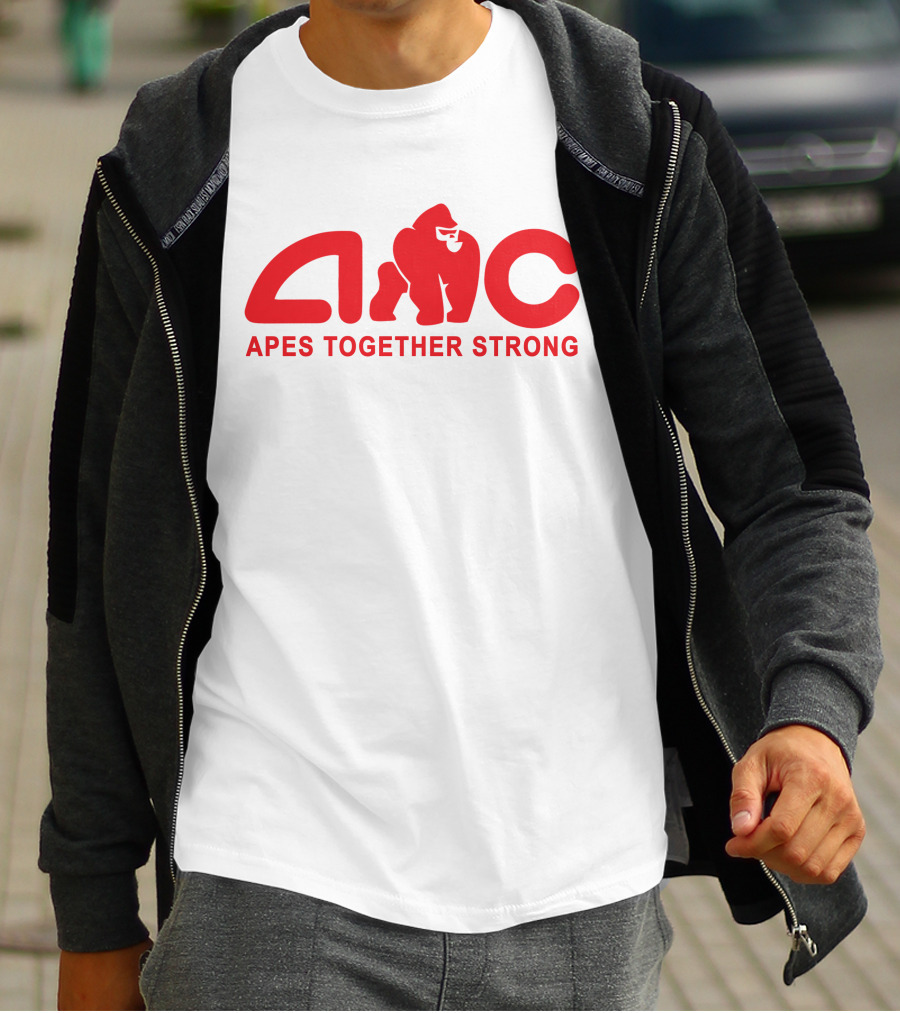 AMC Apes Together Strong Logo With Red Gorilla T-Shirt