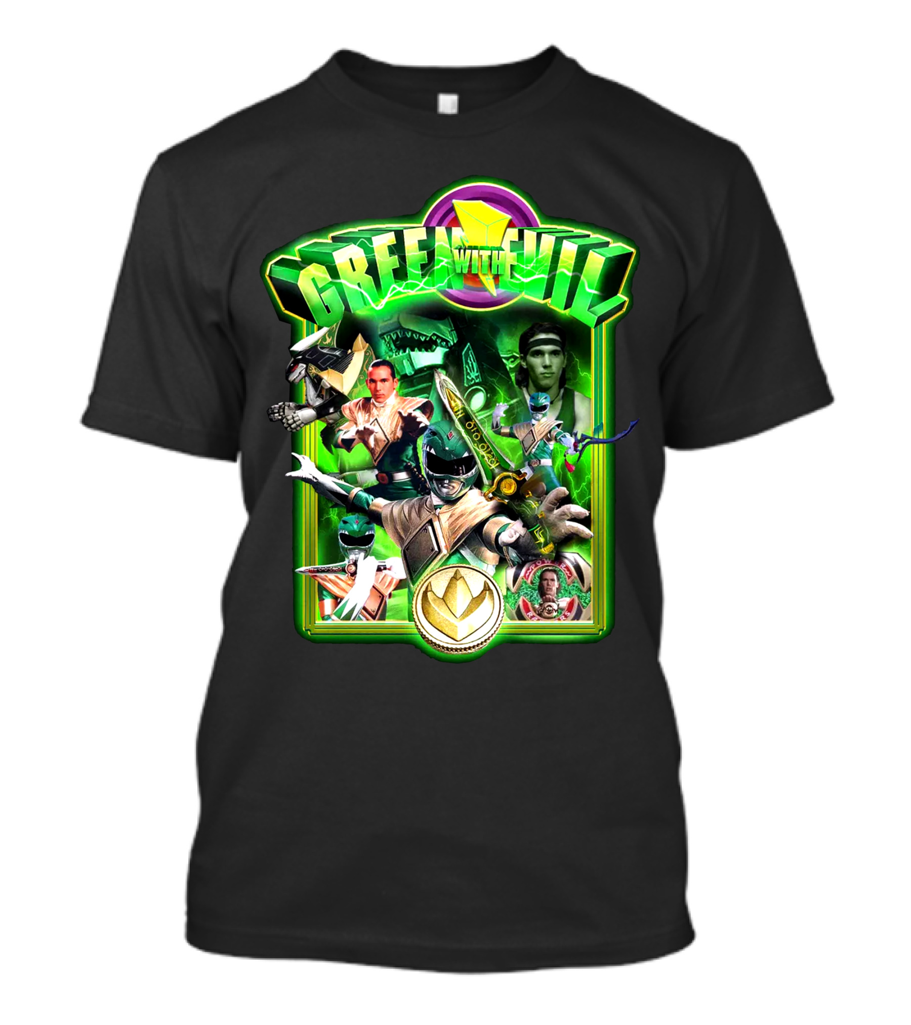 Green With Evil Mighty Morphin Power Rangers Villainous Green Ranger Adventure T-Shirt