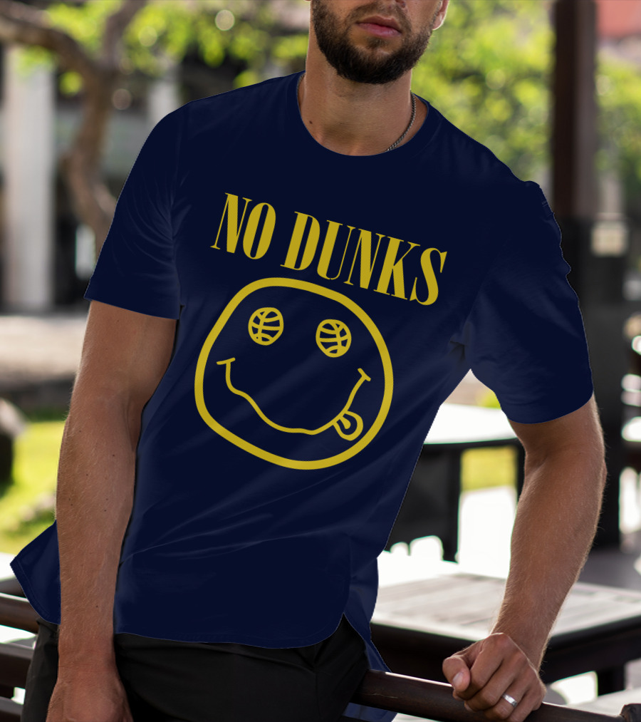 No Dunks Smiley Face Basketball Eyes T-Shirt