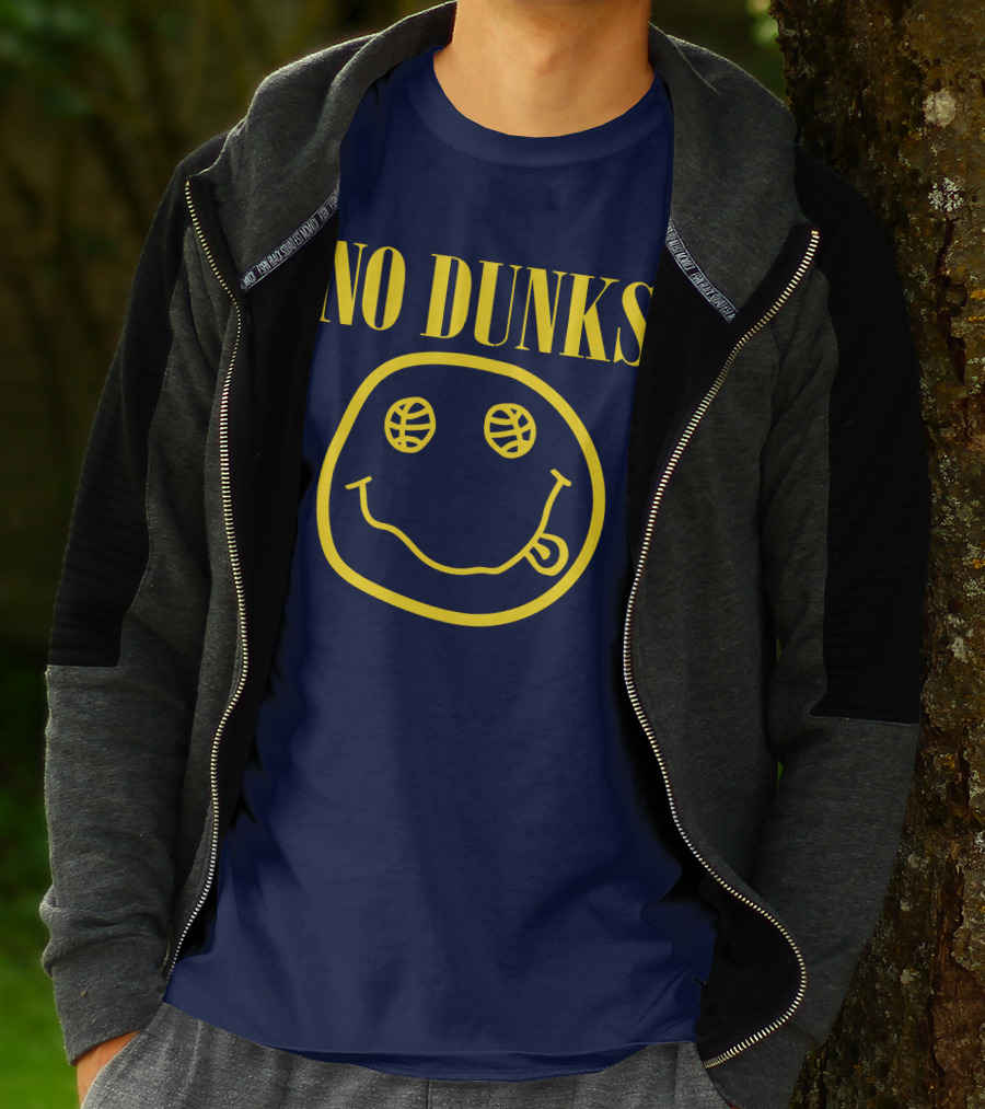 No Dunks Smiley Face Basketball Eyes T-Shirt