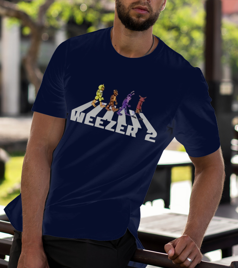 Weezer 2 FNAF Animatronics Abbey Road Crossover T-Shirt