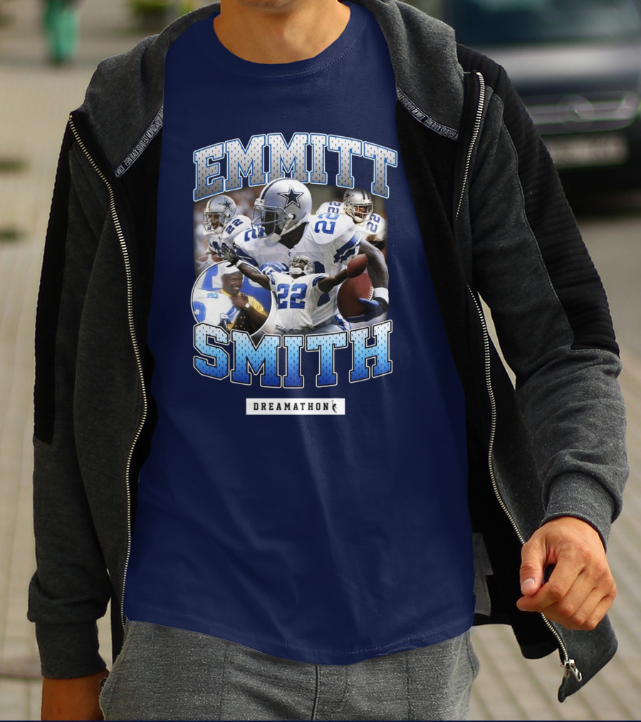 Emmitt Smith Dreamathon Dallas Cowboys Collage T-Shirt