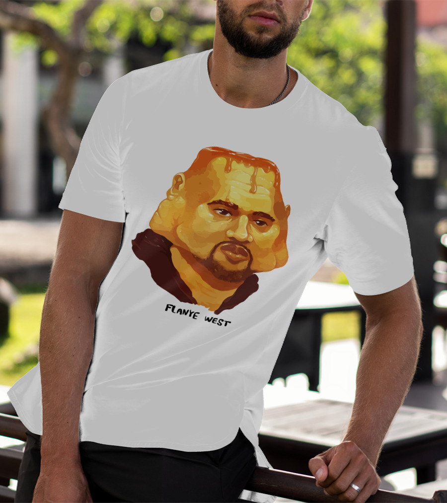 Flanye West Pancake Head Parody Caricature T-Shirt