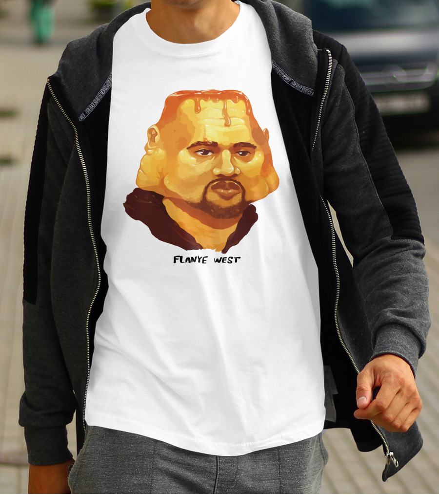 Flanye West Pancake Head Parody Caricature T-Shirt