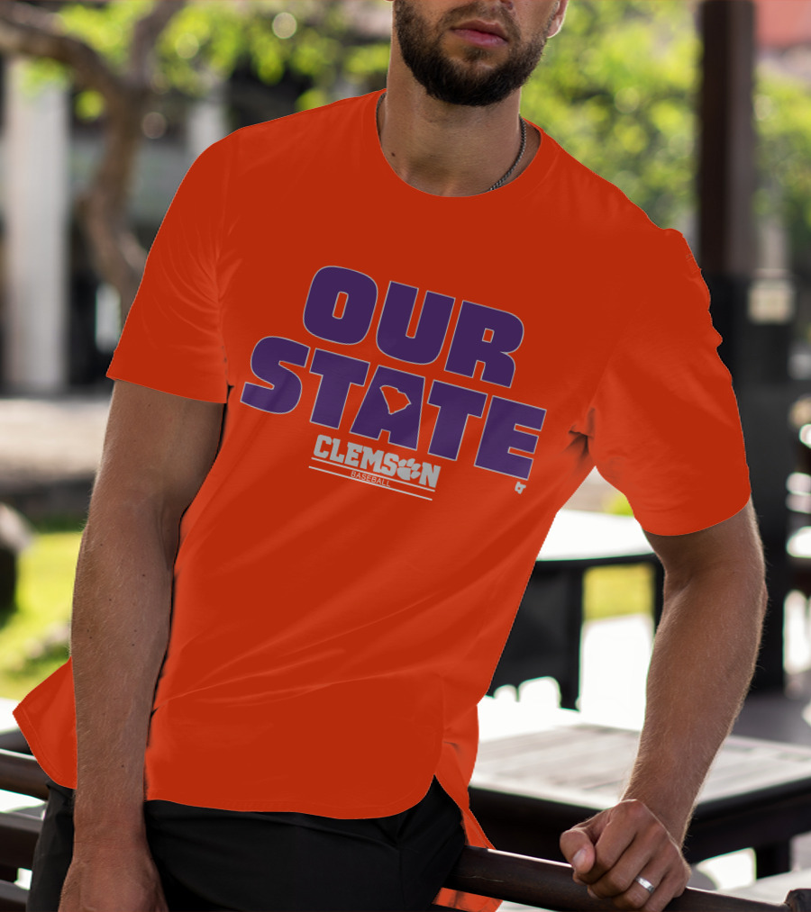 Clemson Baseball Our State South Carolina Outline T-Shirt