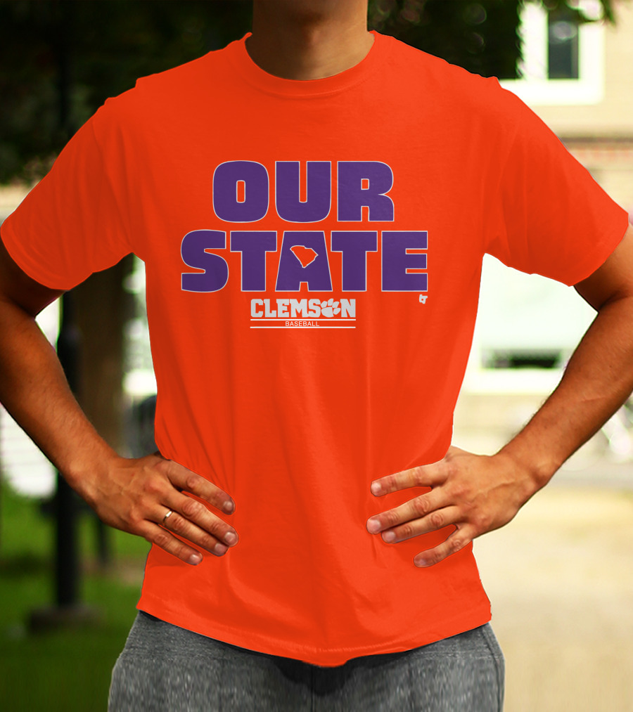 Clemson Baseball Our State South Carolina Outline T-Shirt