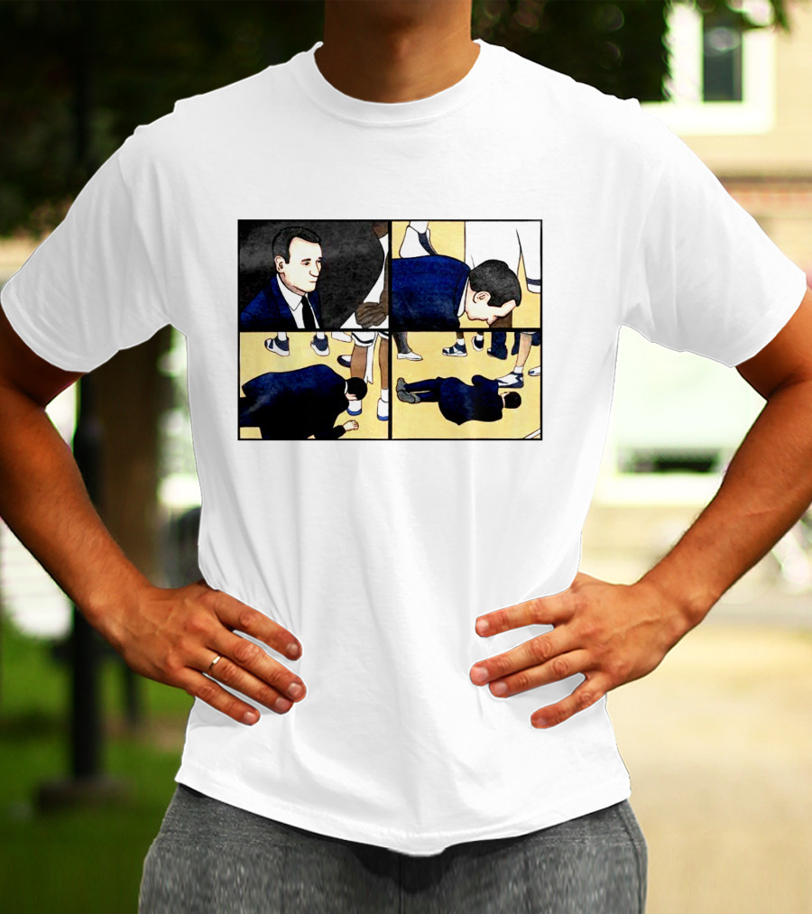 Collapse Basketball Comic Coach On Court Scene T-Shirt