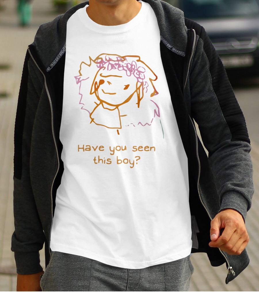 Have You Seen This Boy Floral Crown Sketch T-Shirt