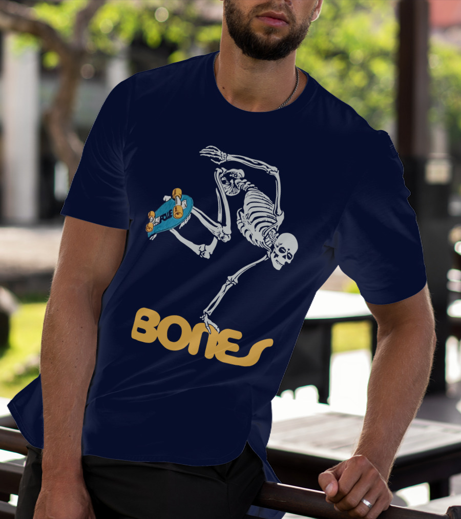 Bones Brigade Skeleton On Skateboard T-Shirt