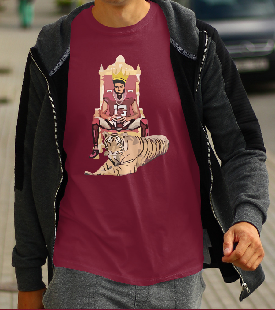 Jordan Travis College King Football Throne With Crown And Tiger T-Shirt