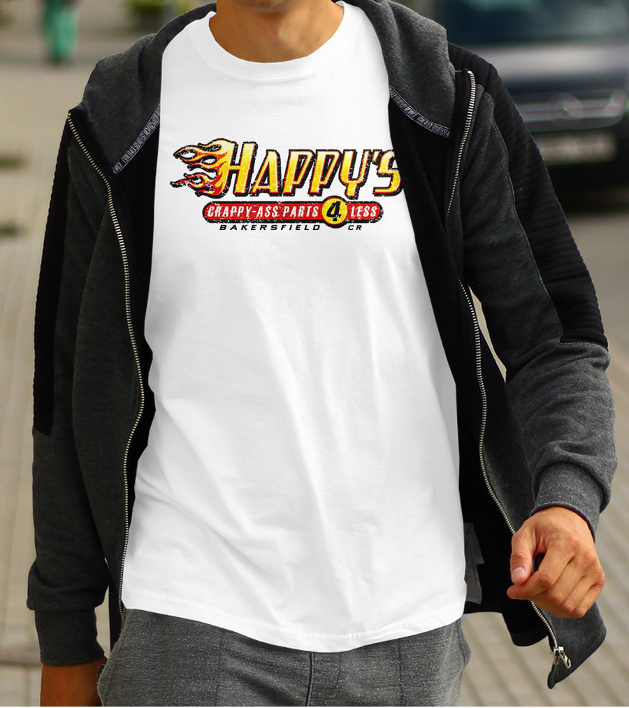 Happy's Crappy-Ass Parts 4 Less Bakersfield Racing Kevin Harvick T-Shirt