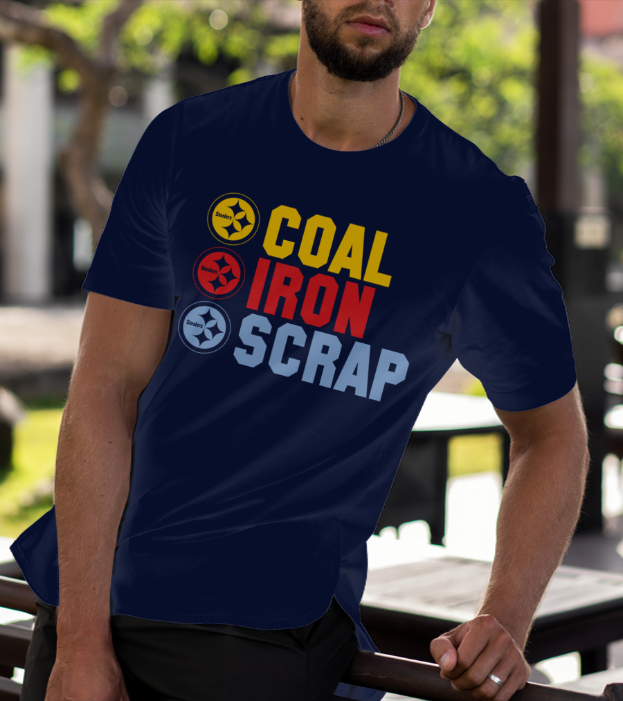 Steelers Coal Iron Scrap Football T-Shirt