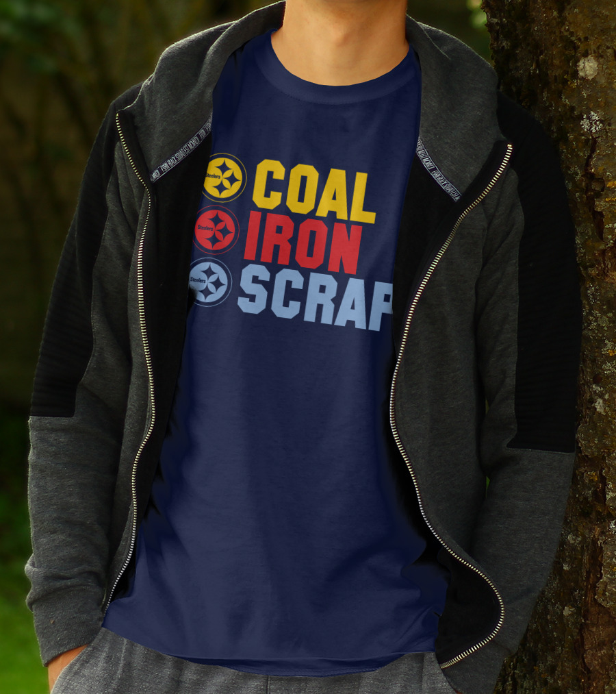 Steelers Coal Iron Scrap Football T-Shirt