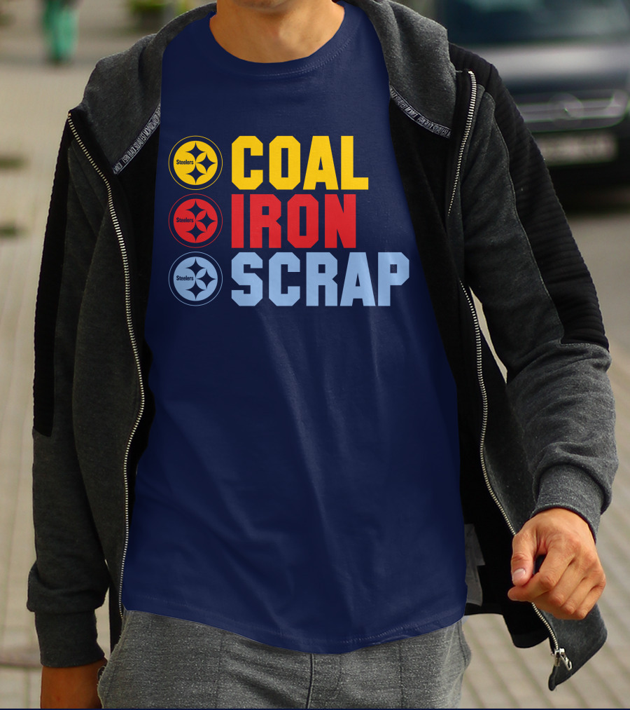 Steelers Coal Iron Scrap Football T-Shirt