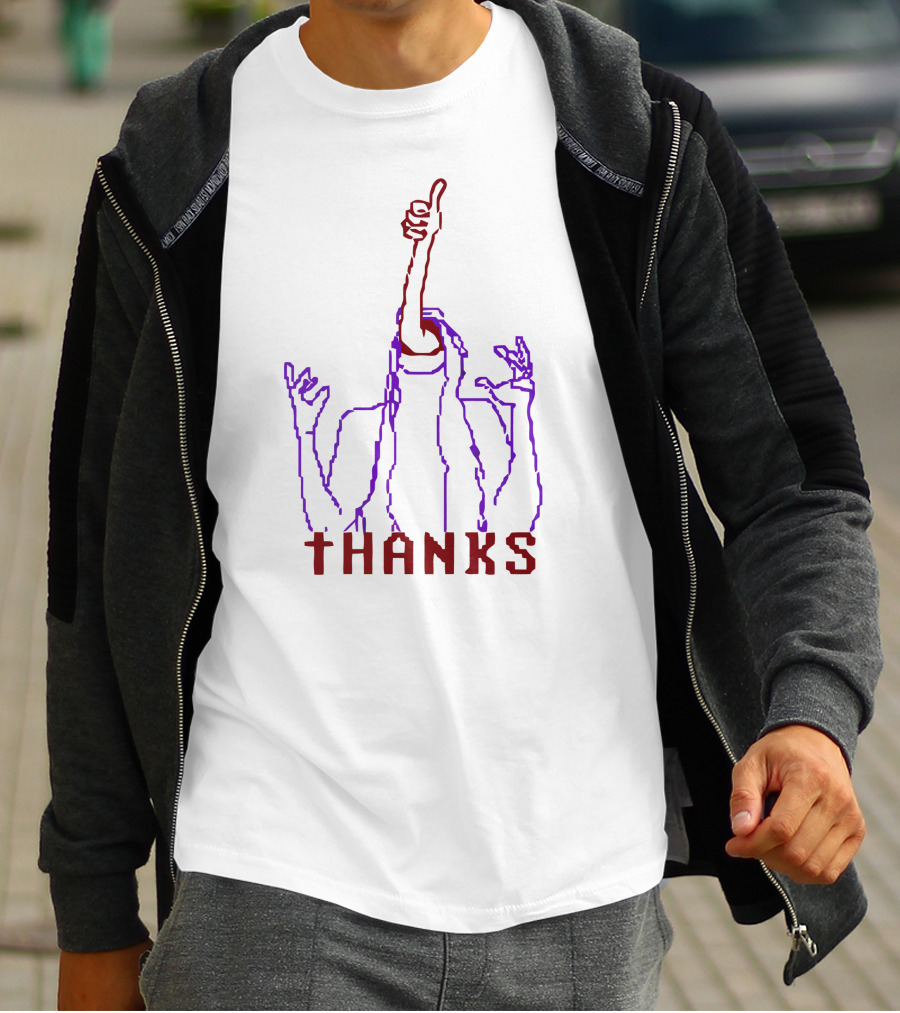 Thanks Faith All Endings And All Deaths Thumbs Up Outline T-Shirt