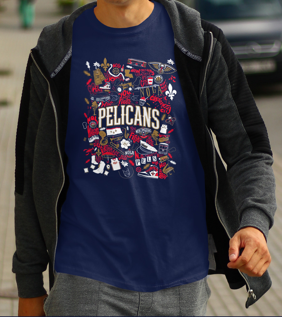 Pelicans NOLA Opening Night Smoothie King Fleur-de-Lis New Orleans Jazz Basketball T-Shirt