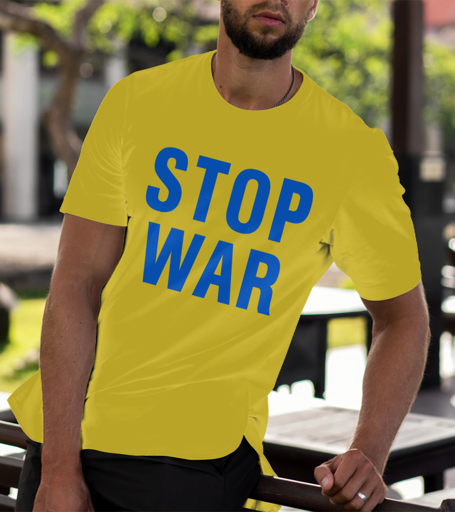Illia Kovtun Stop War Shirt Bold Blue Typography T-Shirt