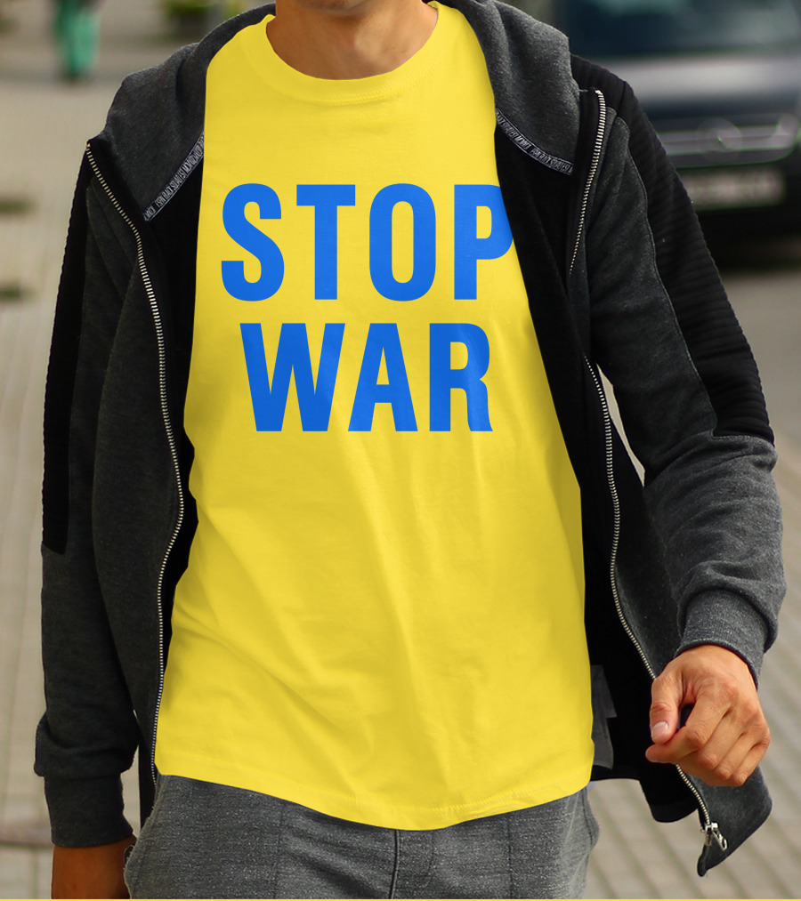 Illia Kovtun Stop War Shirt Bold Blue Typography T-Shirt