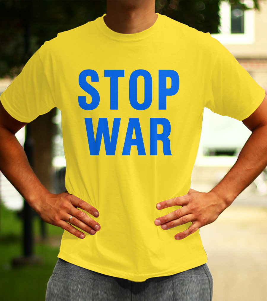 Illia Kovtun Stop War Shirt Bold Blue Typography T-Shirt