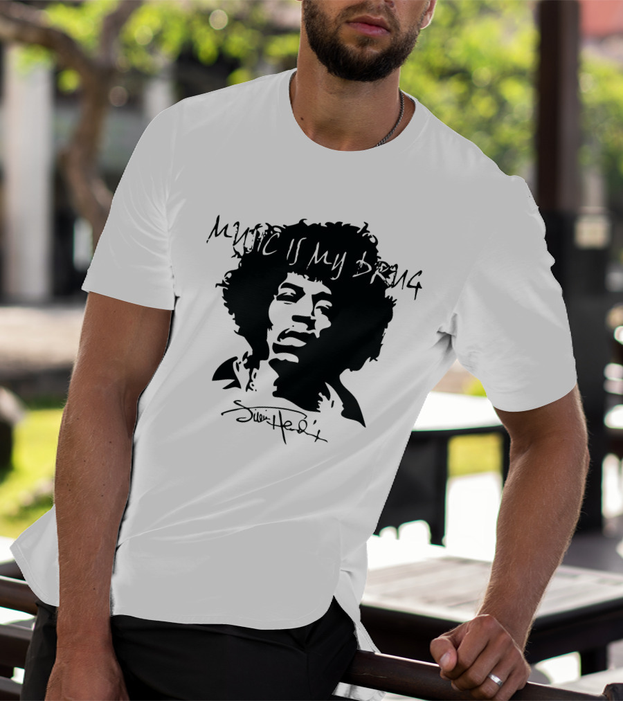 Jimi Hendrix Music Is My Drug Face T-Shirt