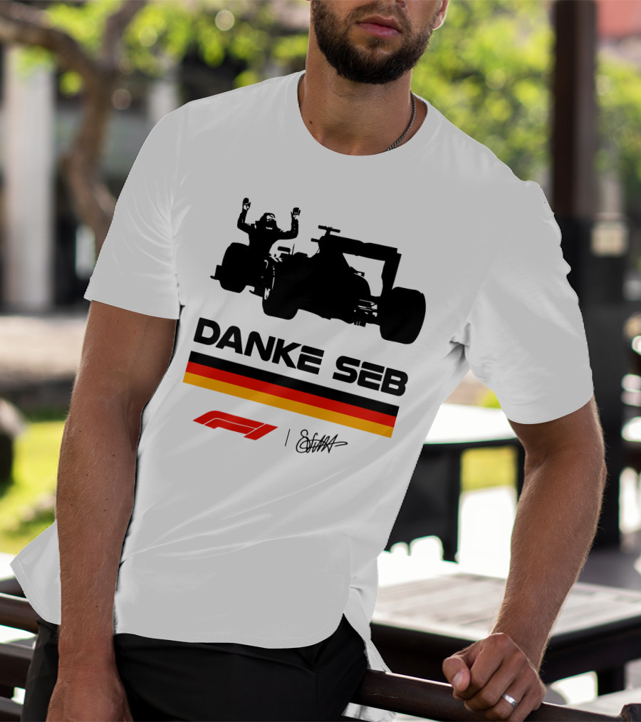 Sebastian Vettel Danke Seb Formula 1 F1 German Flag Racing T-Shirt