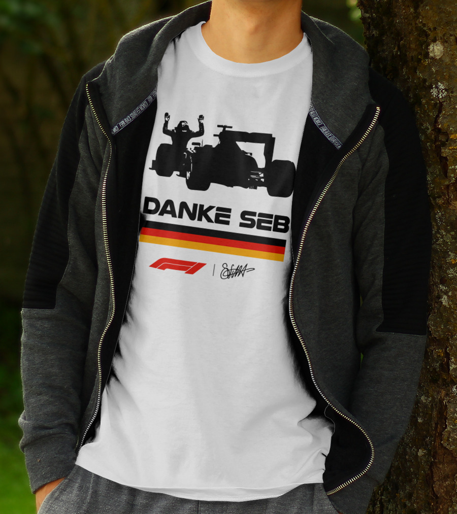 Sebastian Vettel Danke Seb Formula 1 F1 German Flag Racing T-Shirt