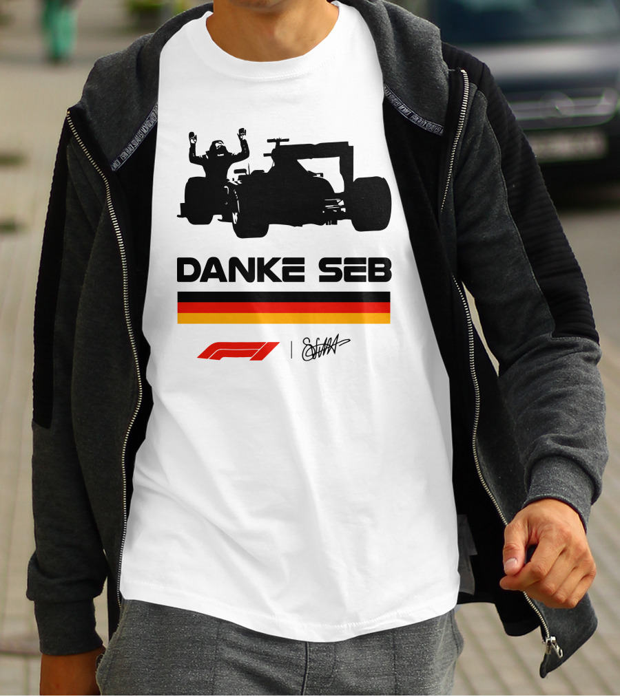 Sebastian Vettel Danke Seb Formula 1 F1 German Flag Racing T-Shirt