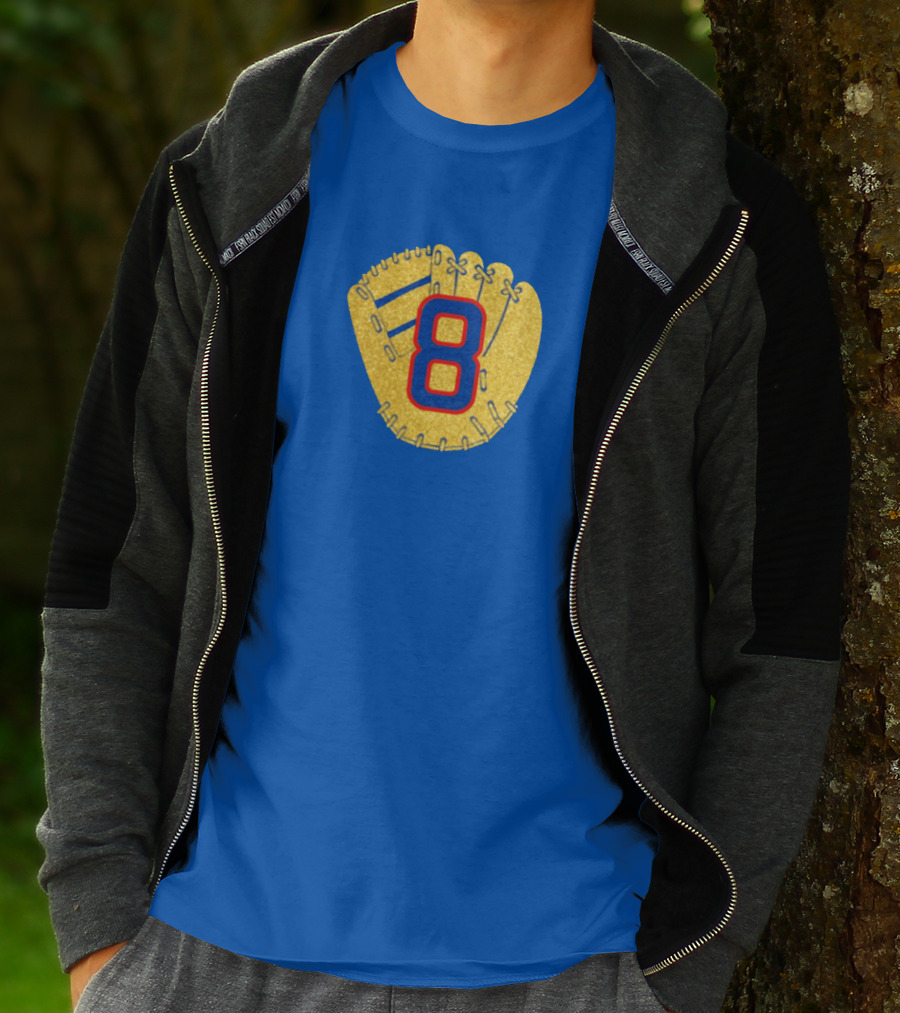 Gold Glove 8 Blue Background T-Shirt