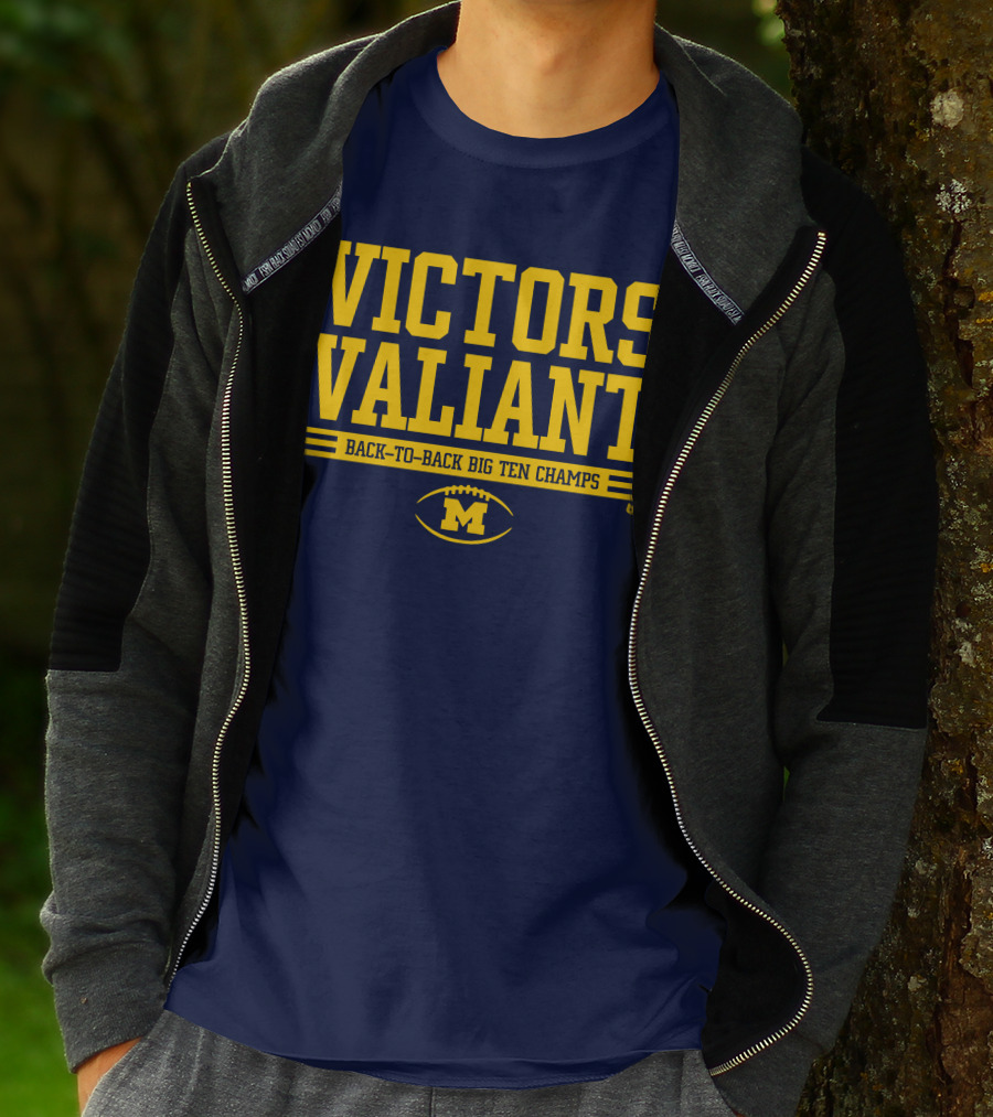 Victors Valiant Back-to-Back Big Ten Champs Michigan Football T-Shirt