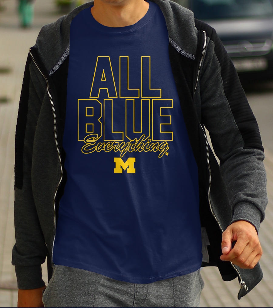 Michigan Wolverines Football All Blue Everything T-Shirt