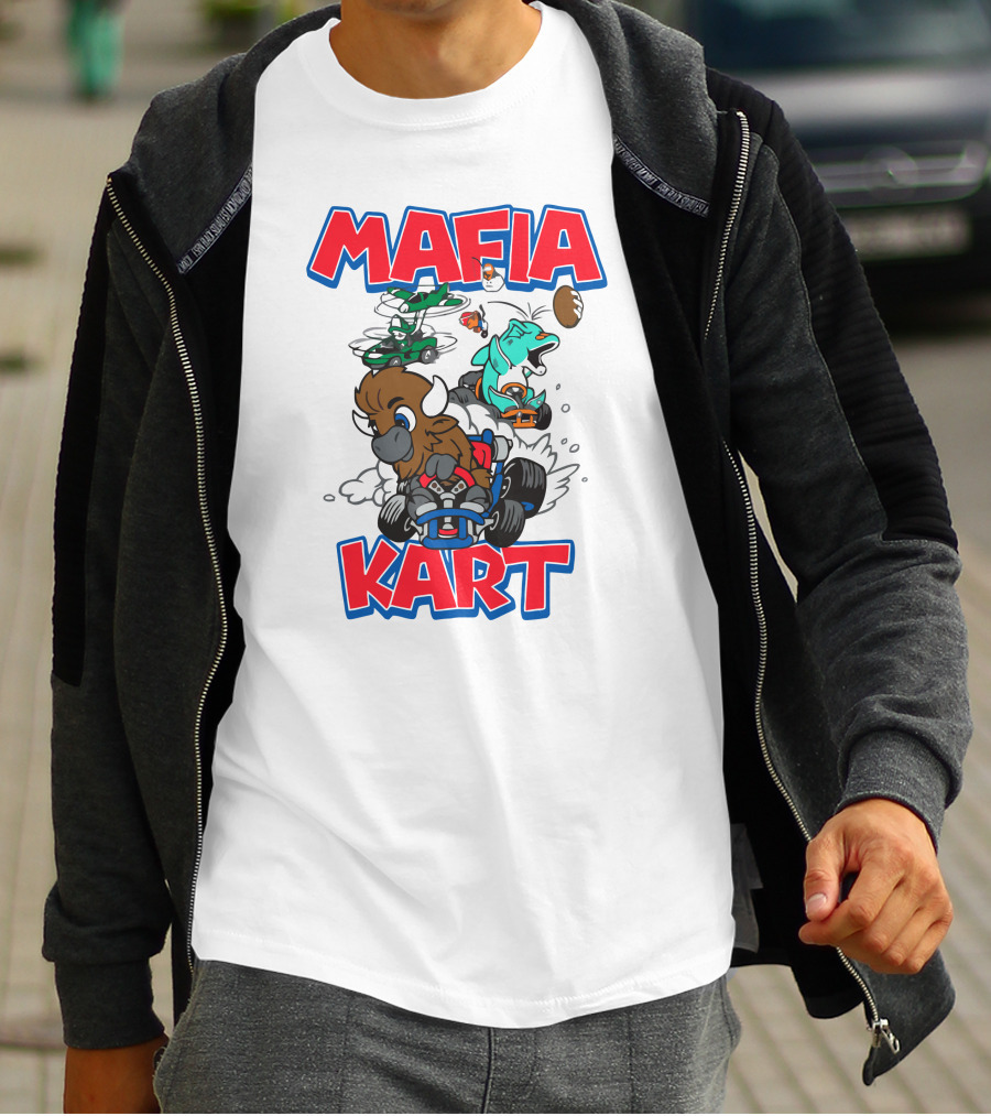 Buffalo Racing Fun Mafia Kart Football Chaos T-Shirt