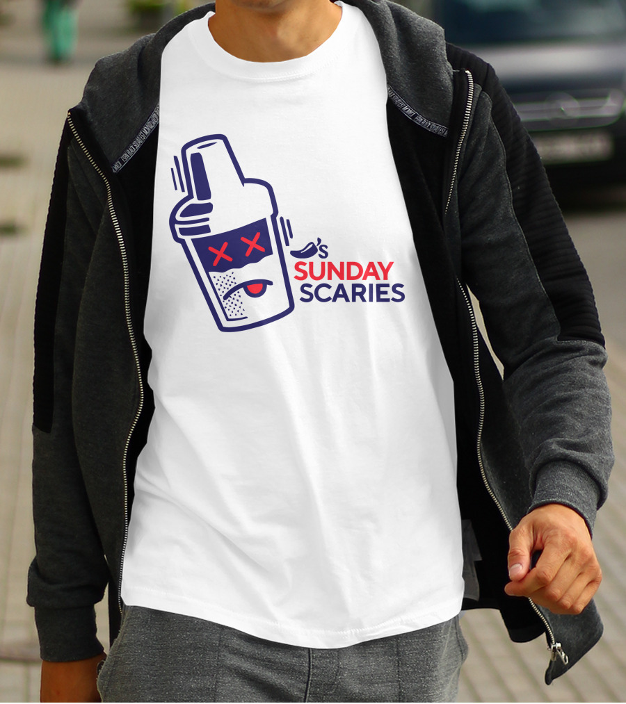 Chili's Sunday Scaries Drink Shaker Icon With Fun Expression T-Shirt