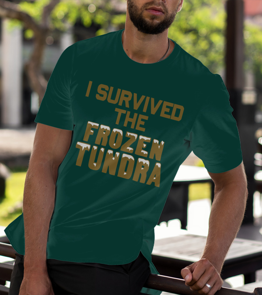 I Survived The Frozen Tundra Statement With Ice-Capped Letters T-Shirt
