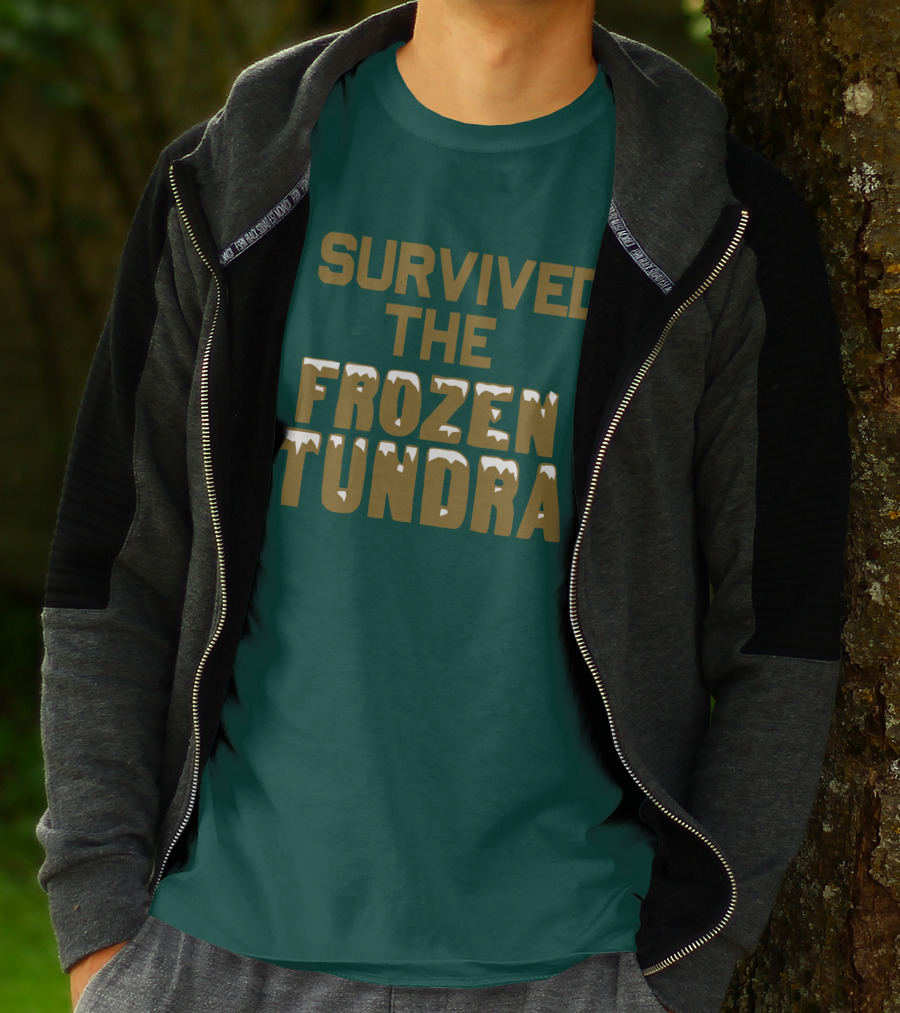 I Survived The Frozen Tundra Statement With Ice-Capped Letters T-Shirt