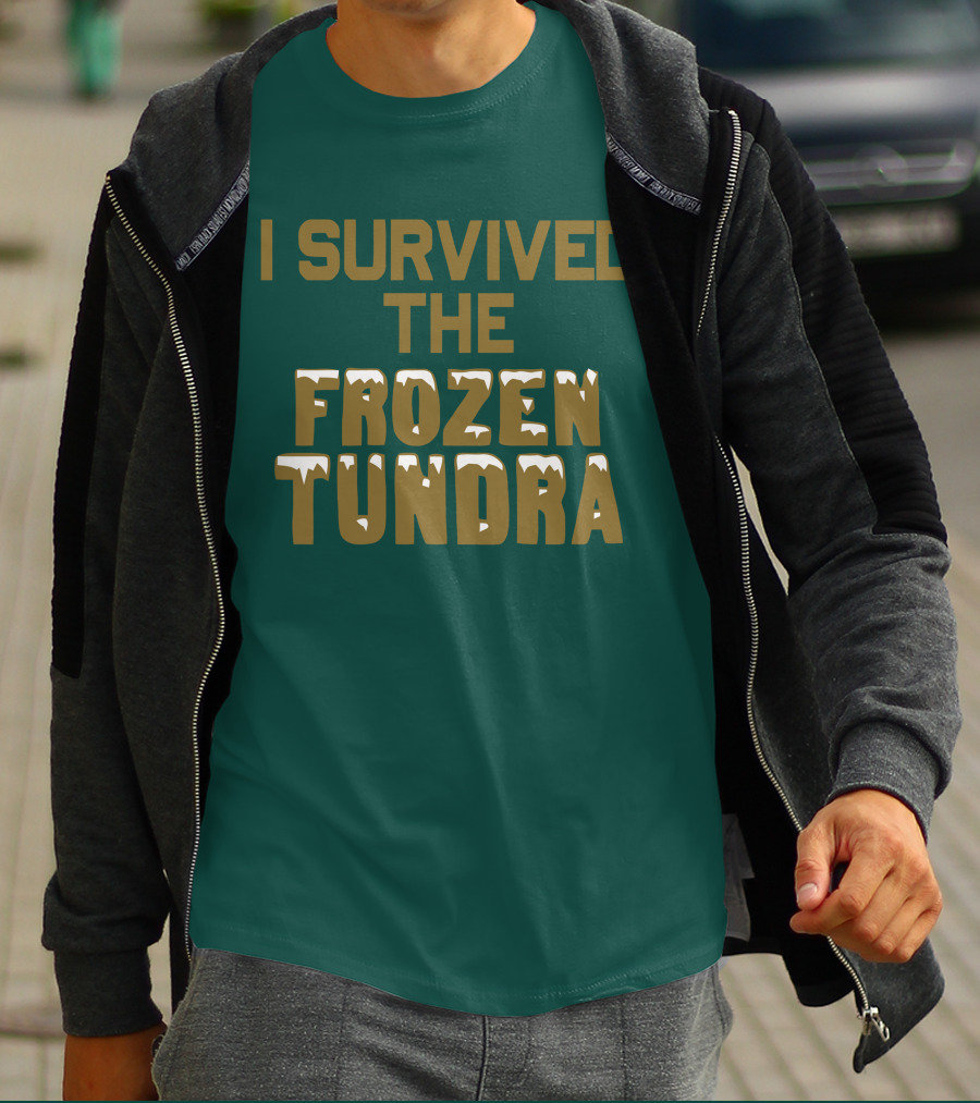 I Survived The Frozen Tundra Statement With Ice-Capped Letters T-Shirt