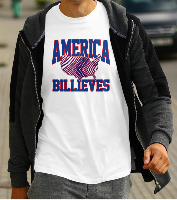America Billieves Map Zubaz T-Shirt